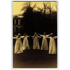 Vintage Style 4x6 Sepia Photo of Ghost Nuns Dancing Outdoors Glossy Print
